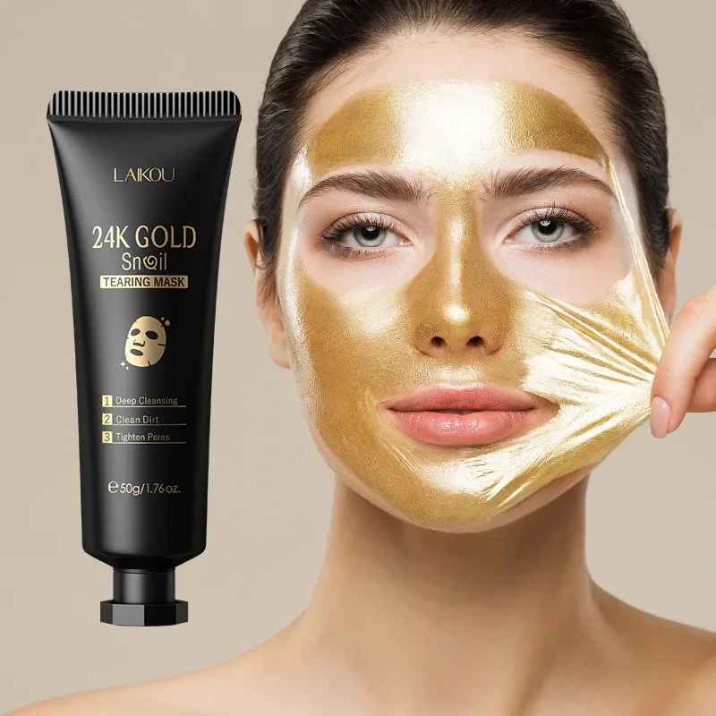LumaGlow 24K Gold & Snail Collagen Peel-Off Mask – Maschera Oro Elasticizzante e Rassodante alla Bava di Lumaca ✨🐌💛