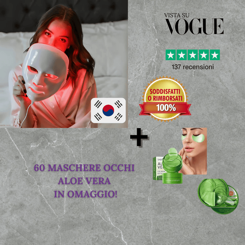 LumaSkin Studio™ Maschera Coreana: RIGENERA la Tua Pelle + 60 pezzi Maschere per gli Occhi Aloe Vera IN OMAGGIO